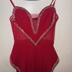Elegant Red Embellished Women's Intimate Dress